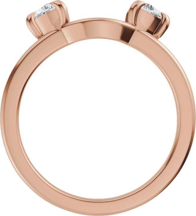 14K Gold Half Moon Lab-Grown Diamond Wrap-Style Ring Enhancer - 1 CTW - Rose Gold - view 2