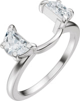 14K Gold Half Moon Lab-Grown Diamond Wrap-Style Ring Enhancer - 1 CTW - White Gold