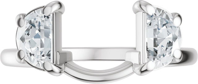 Platinum Half Moon Lab-Grown Diamond Wrap-Style Ring Enhancer - 1 CTW - view 3