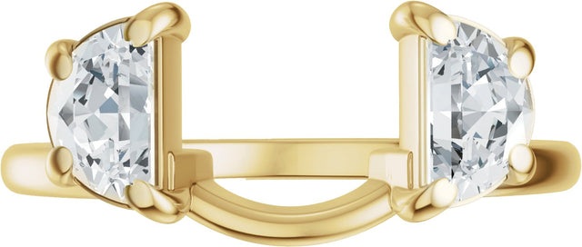 14K Gold Half Moon Lab-Grown Diamond Wrap-Style Ring Enhancer - 1 CTW - Yellow Gold - view 3