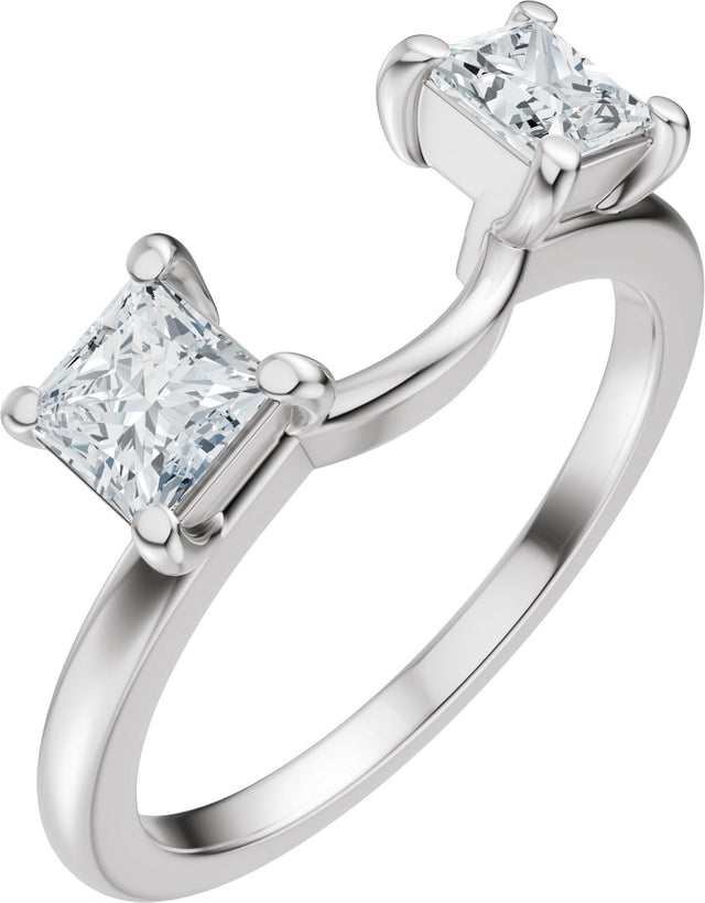 Platinum Square Lab-Grown Diamond Wrap-Style Ring Enhancer - 3/4 CTW