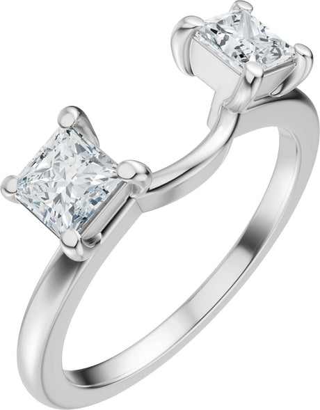 Platinum Square Natural Diamond Wrap-Style Ring Enhancer - 3/4 CTW