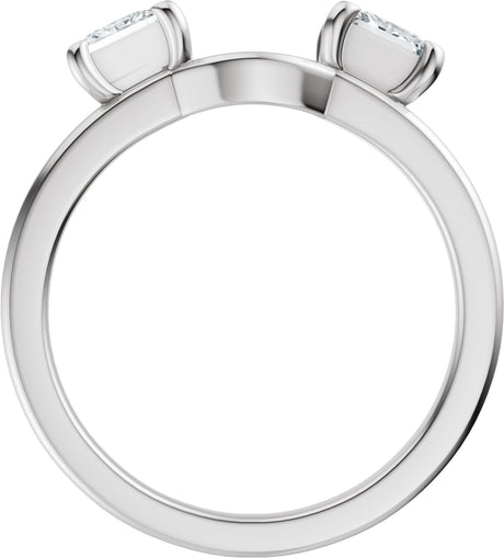 Platinum Square Natural Diamond Wrap-Style Ring Enhancer - 3/4 CTW - view 2