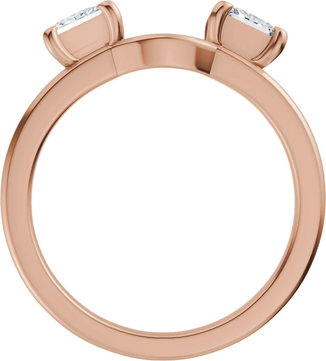 14K Gold Square Lab-Grown Diamond Wrap-Style Ring Enhancer - 3/4 CTW - Rose Gold - view 2