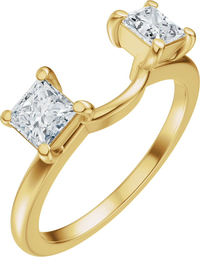14K Gold Square Lab-Grown Diamond Wrap-Style Ring Enhancer - 3/4 CTW - Yellow Gold