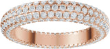 14K Gold Round Lab-Grown Diamond Eternity Band - 1.1mm Stones - Rose Gold - view 8