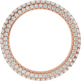 14K Gold Round Lab-Grown Diamond Eternity Band - 1.1mm Stones - Rose Gold - view 7