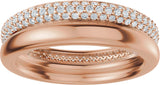 14K Gold Round Natural Diamond Pavé-Style Eternity Band - .9mm Stones - Rose Gold - view 8