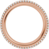 14K Gold Round Natural Diamond Pavé-Style Eternity Band - .9mm Stones - Rose Gold - view 7