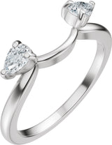Platinum Pear Lab-Grown Diamond Wrap-Style Ring Enhancer - 1/3 CTW