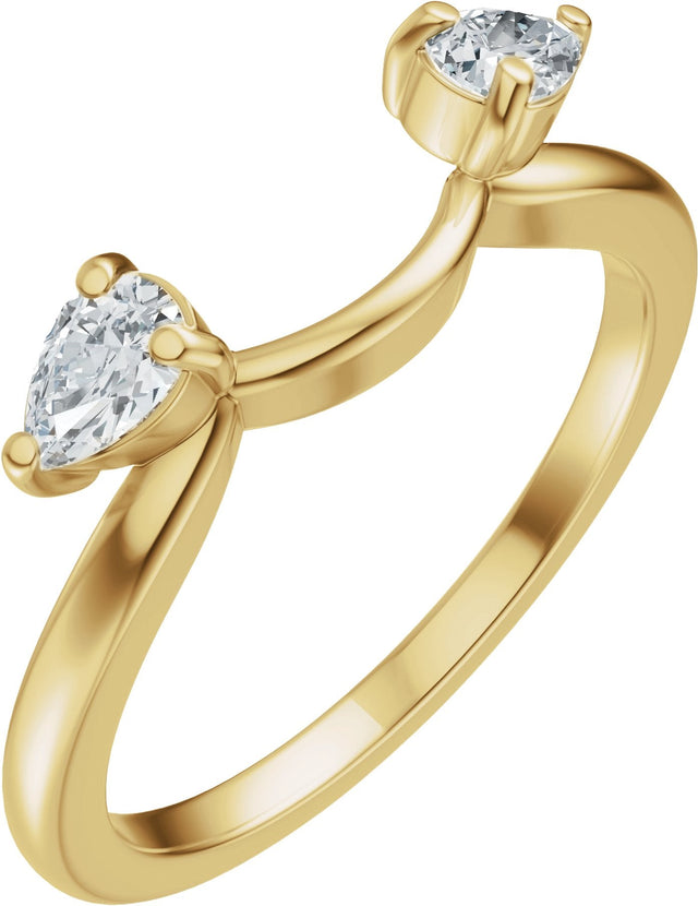 14K Gold Pear Lab-Grown Diamond Wrap-Style Ring Enhancer - 1/3 CTW - Yellow Gold