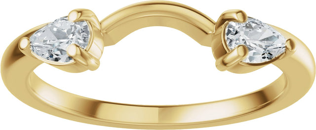 14K Gold Pear Lab-Grown Diamond Wrap-Style Ring Enhancer - 1/3 CTW - Yellow Gold - view 3