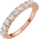 14K Gold Round Natural Diamond Accented Anniversary Band - 7/8-1 1/5 CTW - Rose Gold