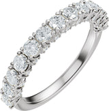 Platinum Round Lab-Grown Diamond Accented Anniversary Band - 7/8-1 1/5 CTW