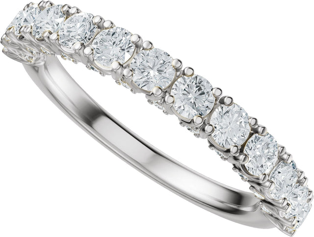 Platinum Round Lab-Grown Diamond Accented Anniversary Band - 7/8-1 1/5 CTW - view 5