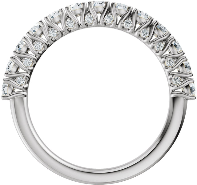 Platinum Round Lab-Grown Diamond Accented Anniversary Band - 7/8-1 1/5 CTW - view 2