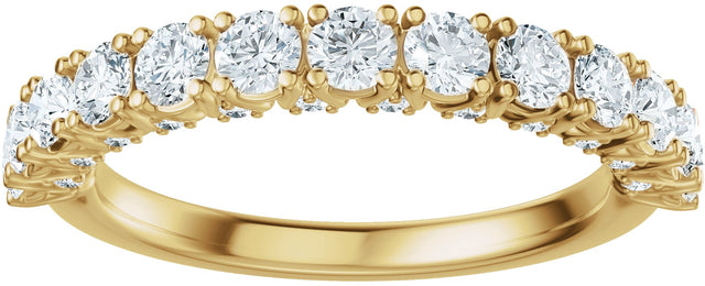 14K Gold Round Lab-Grown Diamond Accented Anniversary Band - 7/8-1 1/5 CTW - Yellow Gold - view 2