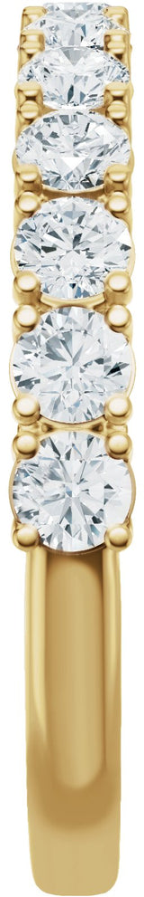 14K Gold Round Lab-Grown Diamond Accented Anniversary Band - 7/8-1 1/5 CTW - Yellow Gold - view 3
