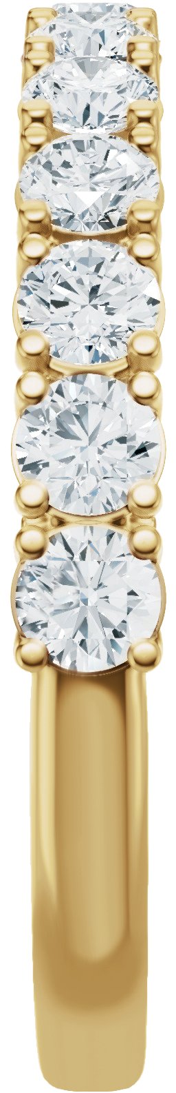 14K Gold Round Lab-Grown Diamond Accented Anniversary Band - 7/8-1 1/5 CTW - Yellow Gold - view 3