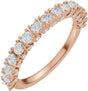 14K Gold Round Natural Diamond Accented Anniversary Band - 7/8-1 1/5 CTW - Rose Gold