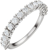 14K Gold Round Natural Diamond Accented Anniversary Band - 7/8-1 1/5 CTW - White Gold
