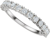 14K Gold Round Natural Diamond Accented Anniversary Band - 7/8-1 1/5 CTW - White Gold - view 5