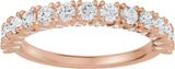 14K Gold Round Natural Diamond Accented Anniversary Band - 7/8-1 1/5 CTW - Rose Gold - view 3