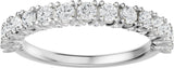14K Gold Round Natural Diamond Accented Anniversary Band - 7/8-1 1/5 CTW - White Gold - view 3