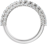 14K Gold Round Natural Diamond Accented Anniversary Band - 7/8-1 1/5 CTW - White Gold - view 2