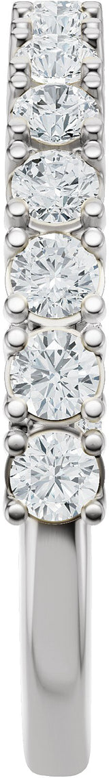 14K Gold Round Natural Diamond Accented Anniversary Band - 7/8-1 1/5 CTW - White Gold - view 4