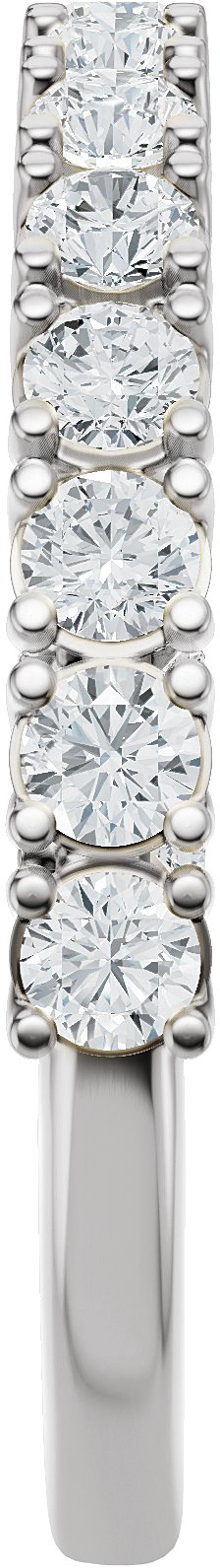 14K Gold Round Natural Diamond Accented Anniversary Band - 7/8-1 1/5 CTW - White Gold - view 4