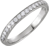 Platinum Lab-Grown Diamond Milgrain-Edge Anniversary Band – 1.5 mm Round