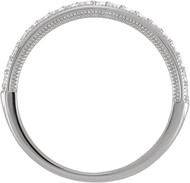 Platinum Lab-Grown Diamond Milgrain-Edge Anniversary Band – 1.5 mm Round - view 2