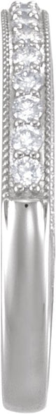 Platinum Lab-Grown Diamond Milgrain-Edge Anniversary Band – 1.5 mm Round - view 3