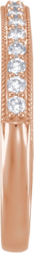 14K Gold Lab-Grown Diamond Milgrain-Edge Anniversary Band – 1.5 mm Round - Rose Gold - view 3