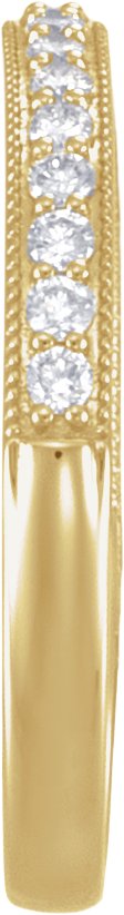 14K Gold Lab-Grown Diamond Milgrain-Edge Anniversary Band – 1.5 mm Round - Yellow Gold - view 3