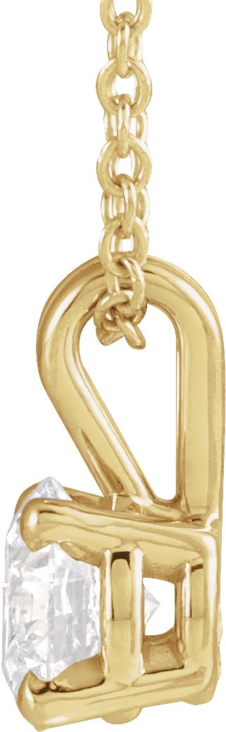 14K Gold Round Lab-Grown Diamond Solitaire Necklace – 4-6.5mm Stones - Yellow Gold - view 2