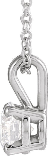 14K Gold Round Lab-Grown Diamond Solitaire Necklace – 4-6.5mm Stones - White Gold - view 2