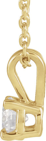 14K Gold Round Lab-Grown Diamond Solitaire Necklace – 4-6.5mm Stones - Yellow Gold - view 2