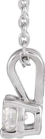 14K Gold Round Lab-Grown Diamond Solitaire Necklace – 4-6.5mm Stones - White Gold - view 2