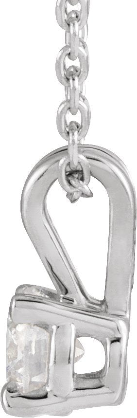 14K Gold Round Lab-Grown Diamond Solitaire Necklace – 4-6.5mm Stones - White Gold - view 2