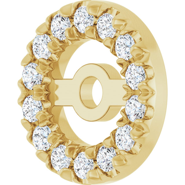 14K Gold Natural Diamond French-Set Earring Jackets II - Yellow Gold - view 6