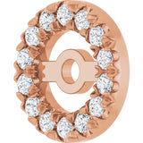 14K Gold Natural Diamond French-Set Earring Jackets II - Rose Gold - view 6