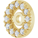 14K Gold Natural Diamond French-Set Earring Jackets - Yellow Gold - view 5