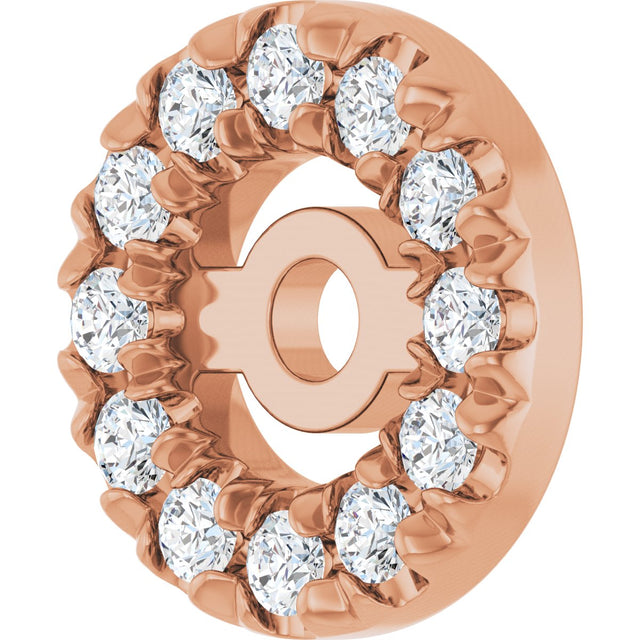 14K Gold Natural Diamond French-Set Earring Jackets - Rose Gold - view 5