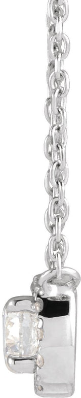 Platinum Round Natural Diamond French-Set Halo-Style Necklace - view 4