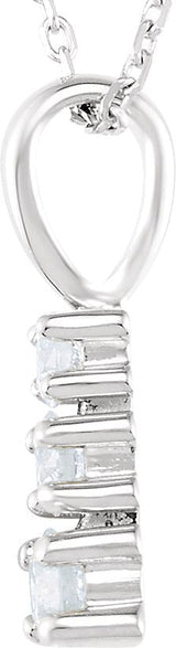 14K Gold Round Natural Diamond Graduated Necklace or Pendant - White Gold - view 3