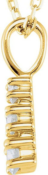 14K Gold Round Lab-Grown Diamond Graduated Necklace or Pendant - Yellow Gold - view 4