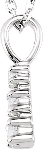 14K Gold Round Natural Diamond Graduated Necklace or Pendant - White Gold - view 4