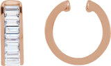 14K Gold Straight Baguette Lab-Grown Diamond Ear Cuff - Rose Gold